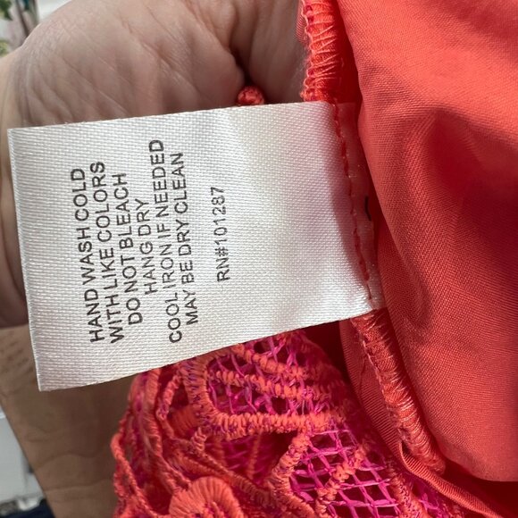 Alexia Admor Reese Floral Lace Halter Dress Coral Pink Orange Size XS - Picture 13 of 13